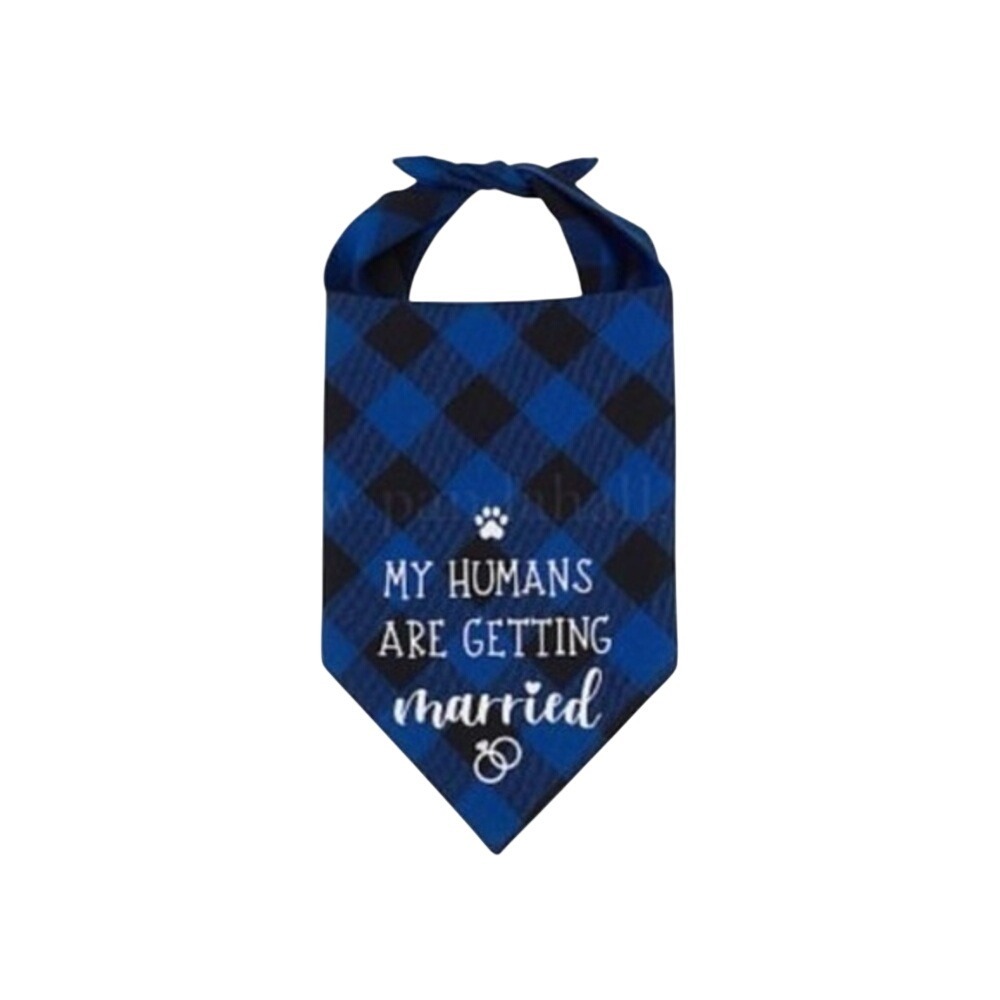 Dog Wedding Bandana My Humans Are Getting‎ Married Pet Bridal Blue